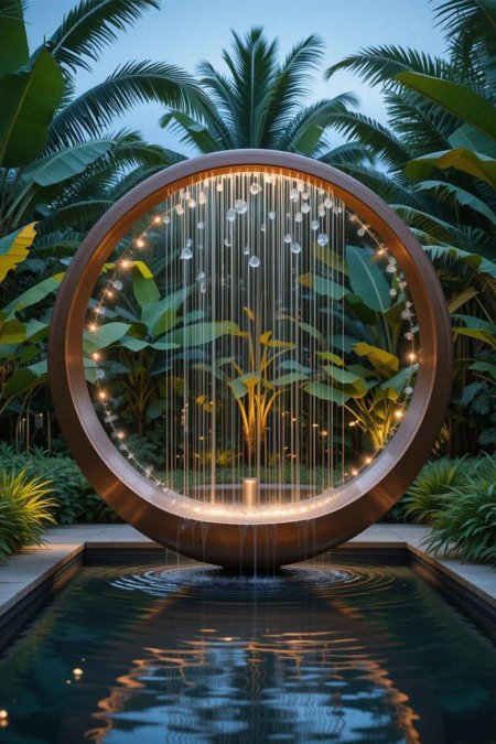 💧 نافورة دائرية بإضاءة مائية فاخرة